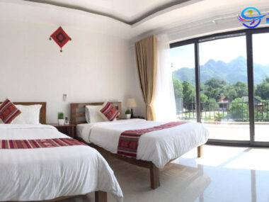 Hệ thống phòng nghỉ tại Mai Chau Green Rice Field Hotel 