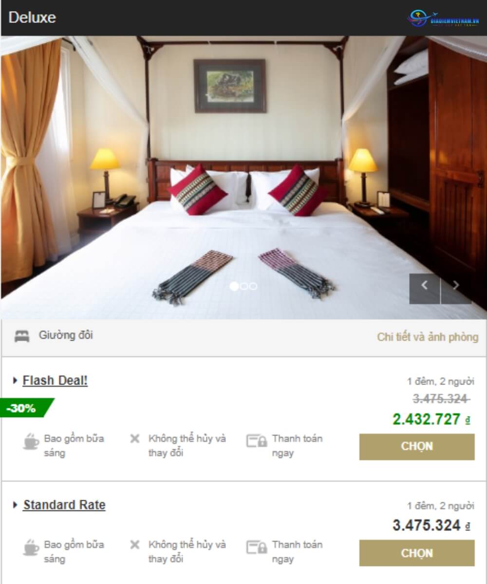 giá hạng phòng Deluxe của Victoria Hotel