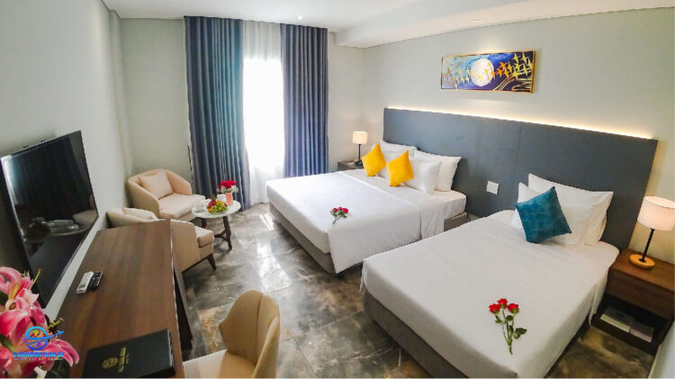 Phòng nghỉ tại khách sạn Phú Thắng Grand Long An